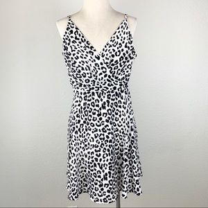 NWT Express Leopard Print V Neck Surplice Dress